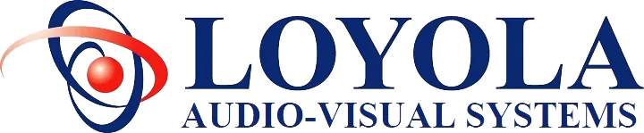 A blue and white logo for roy 's radio-visual.