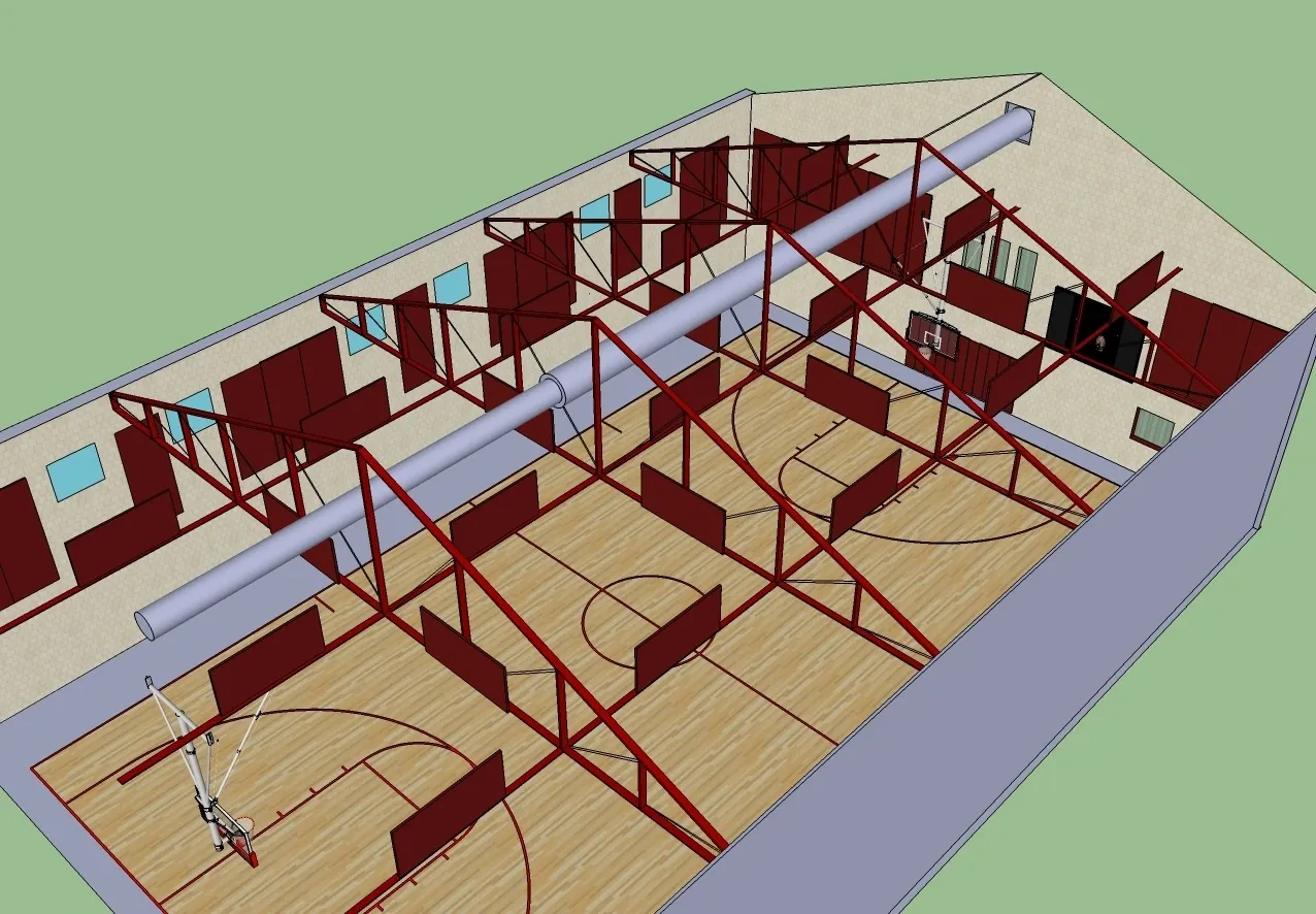 A 3 d rendering of the basketball court.