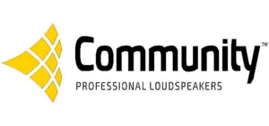 A black and white logo of the company commu